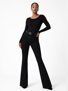 NWT - SPANX Black Flare Jeans | High-Rise | Petite | Size Large  🖤